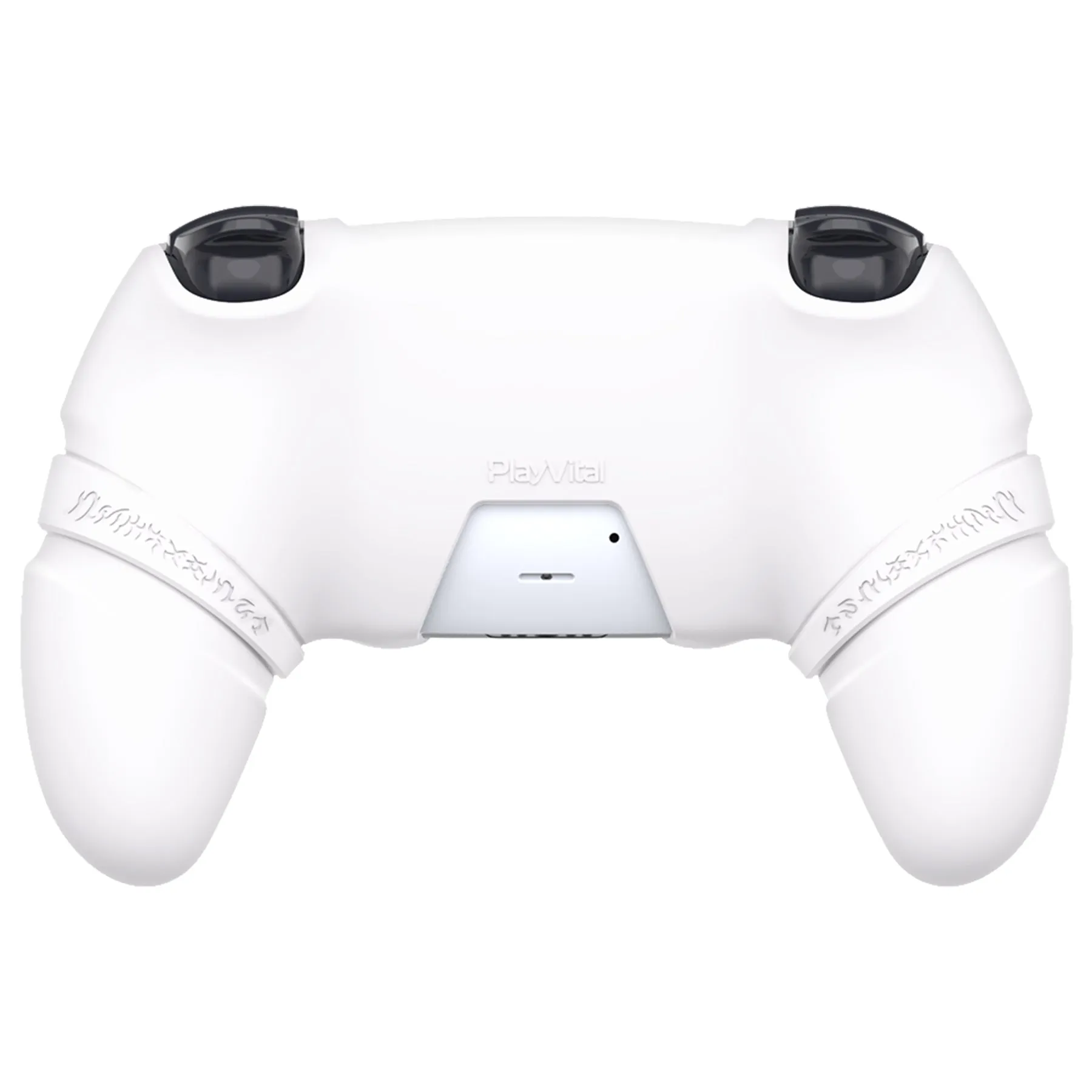 PlayVital Runes Edition Silicone Cover Skin for PS5 Controller with Thumb Grips & Touchpad Skin & D-pad Area Sticker, Compatible with PS5 Charging Dock - White - FVEPFP002