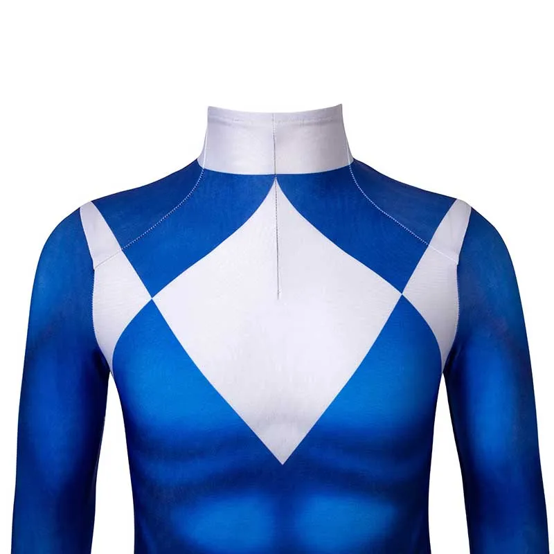 Power Rangers Blue Ranger Costume for Kids Suit Zentai Jumpsuit Halloween