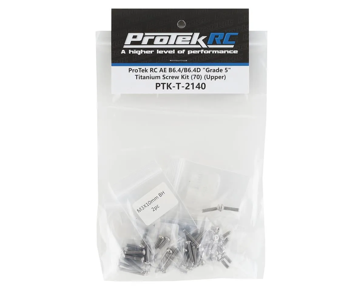 ProTek RC AE B6.4/B6.4D "Grade 5" Titanium Screw Kit (70) (Upper) PTK-T-2140