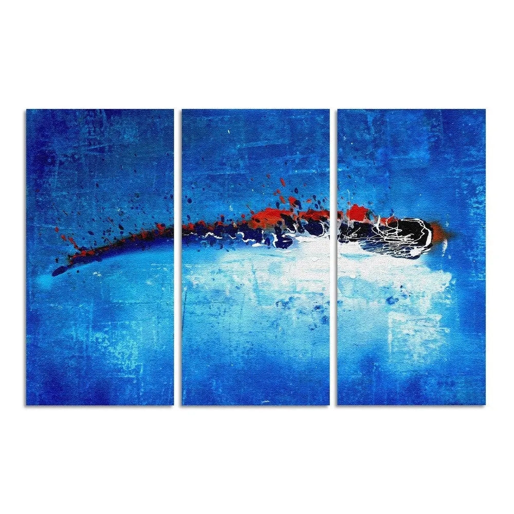 "American Splash Triptych" Gallery-Wrapped Printed Textured Canvas Wall Art