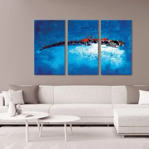 "American Splash Triptych" Gallery-Wrapped Printed Textured Canvas Wall Art