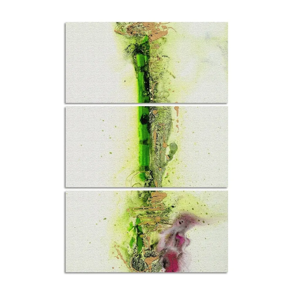 "Bamboo Triptych" Gallery-Wrapped Printed Textured Canvas Wall Art