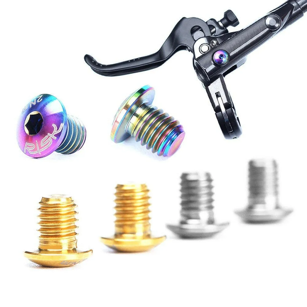 RISK 2PCS / 4PCS TC4 Titanium Bike Hydraulic Brake Cylinder Bolts Bicycle Brake Cylinder Screw