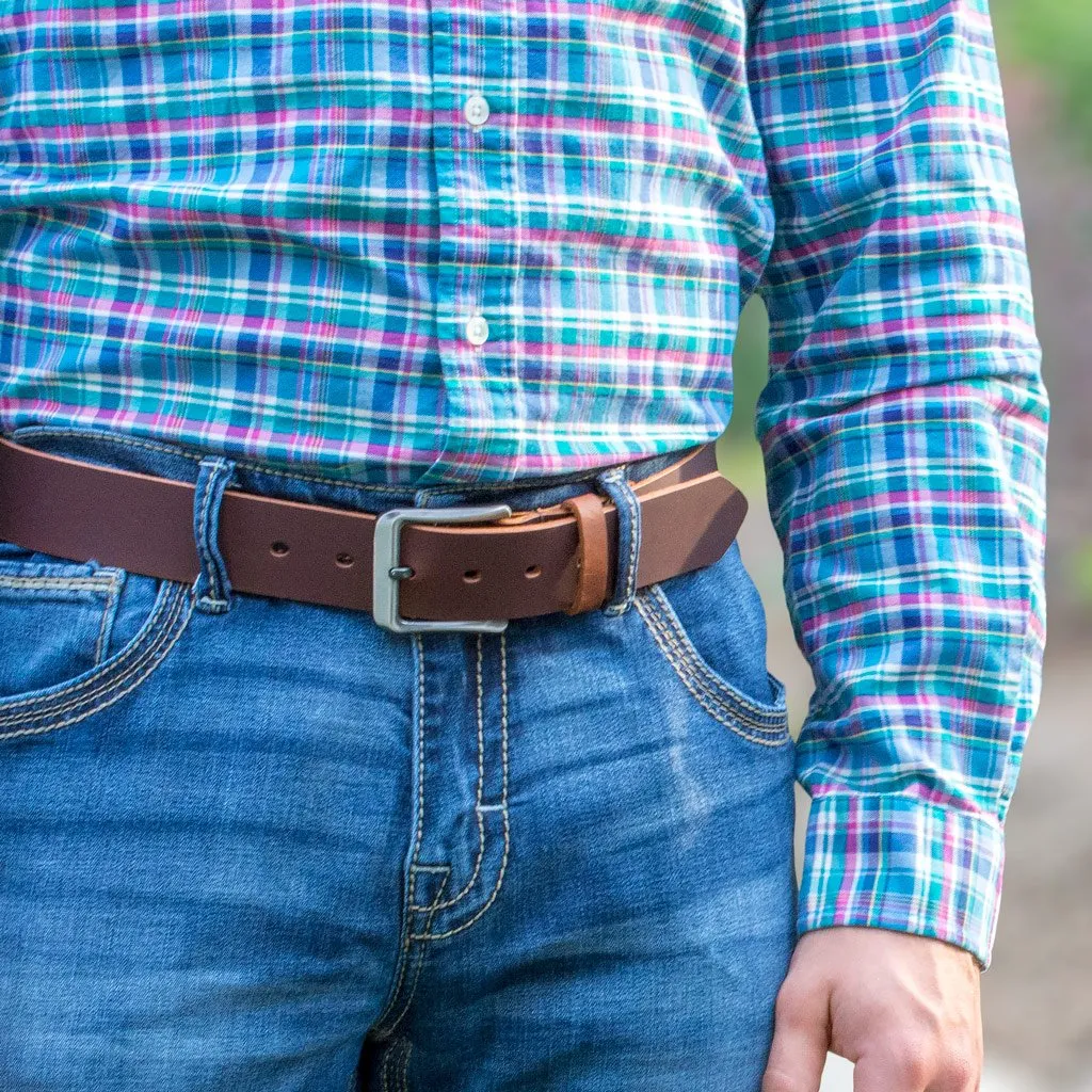 Roan Mountain Titanium Leather Belt by Nickel Smart®