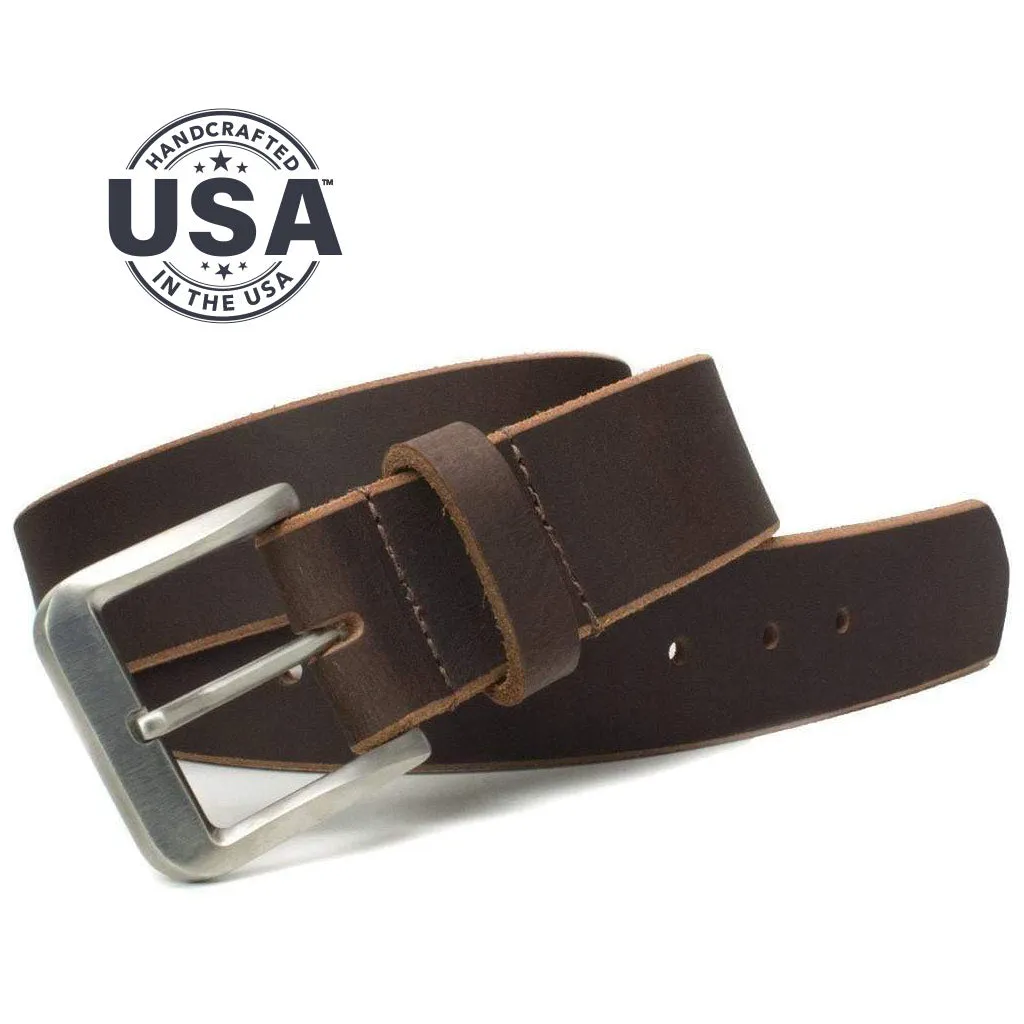 Roan Mountain Titanium Leather Belt by Nickel Smart®