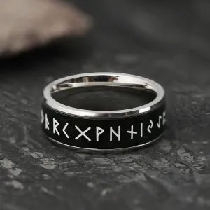 Runes Stainless Steel Spinner Ring