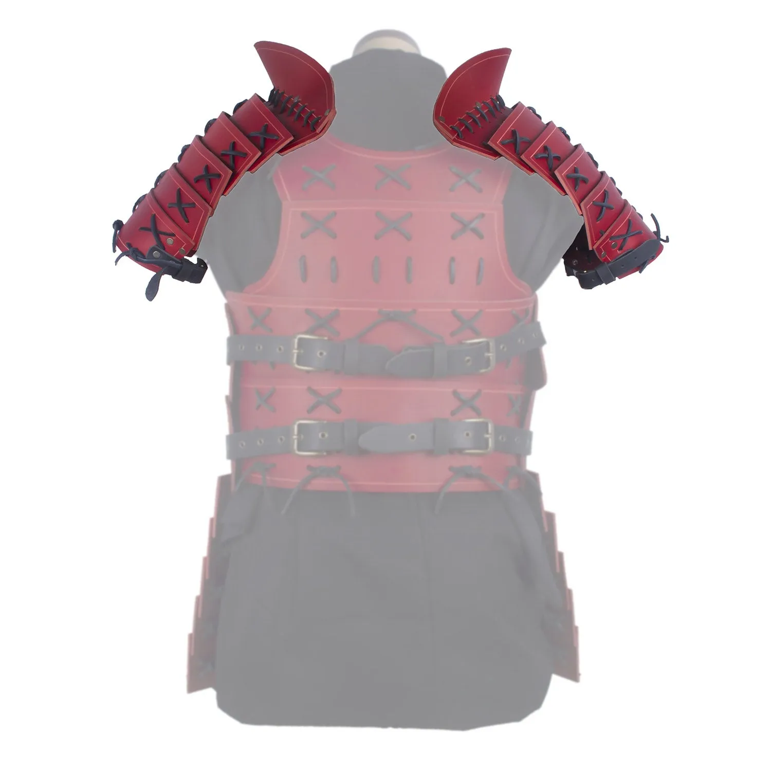 Samurai Pauldrons - Red/Black