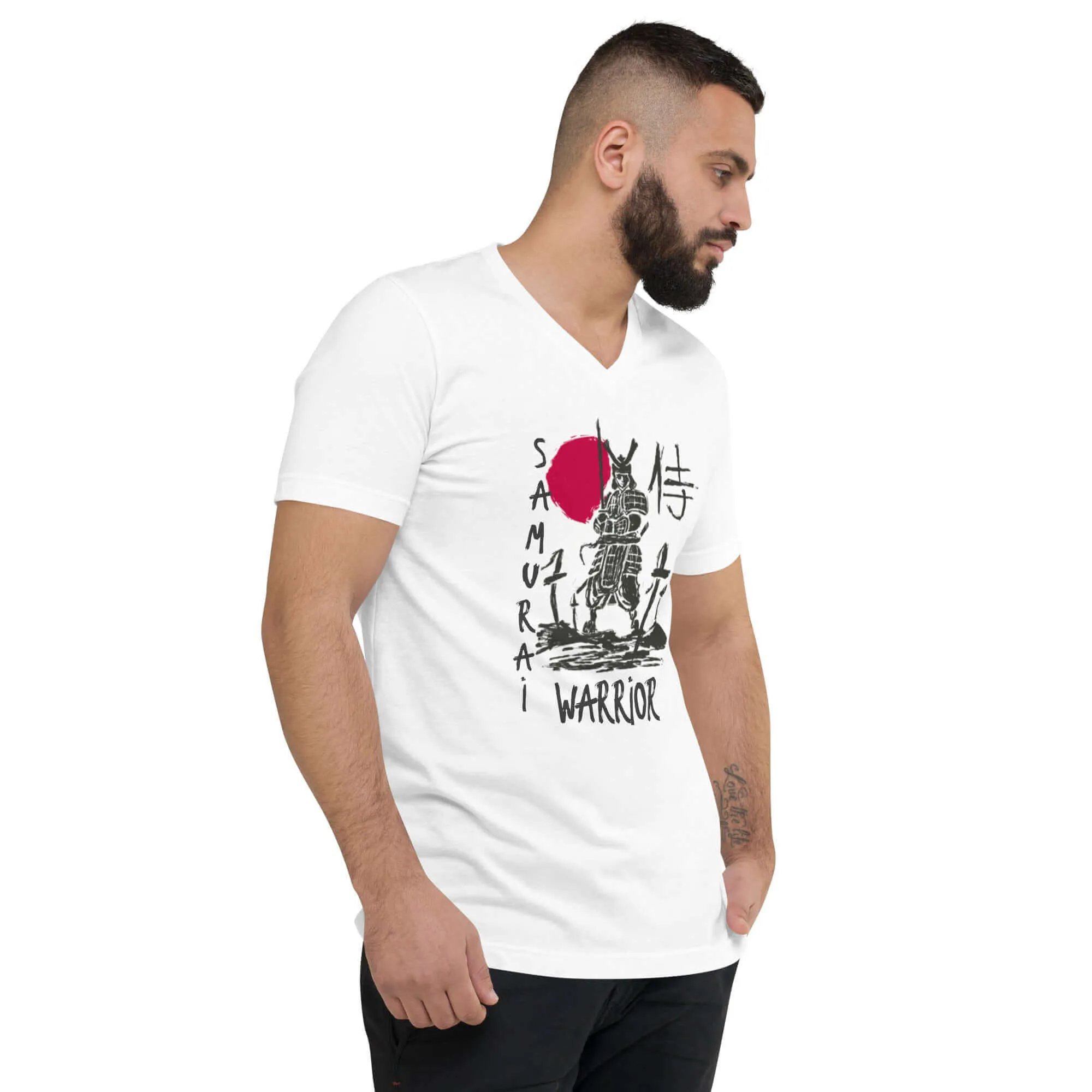 Samurai Warrior Short Sleeve V-Neck T-Shirt