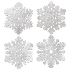 Snowflake Foil Cutouts Packaged 14in 4pk