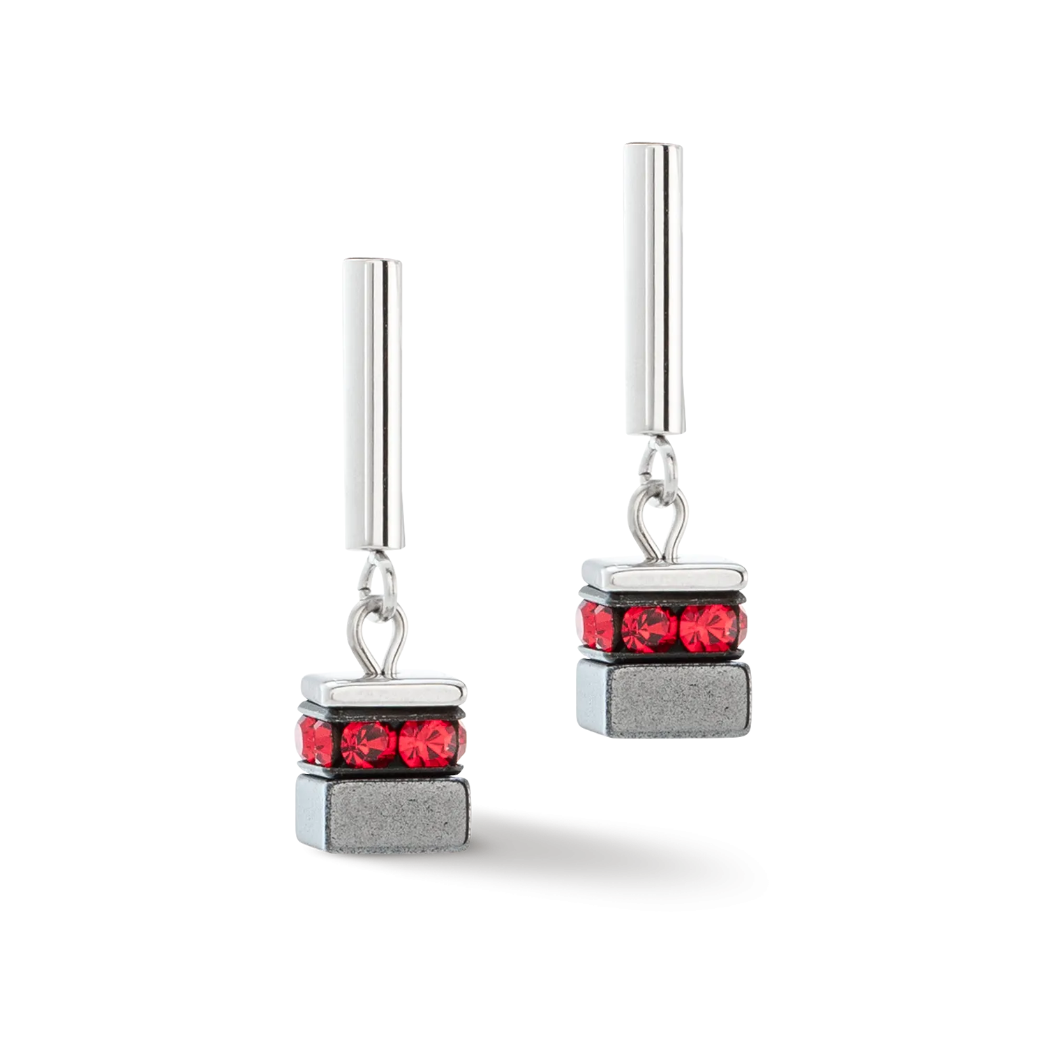 Sparkling Classic Chain earrings silver-red