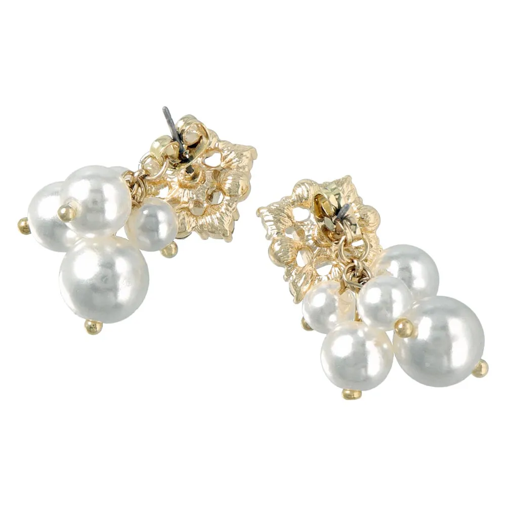 Stone and Pearl Front Back earrings