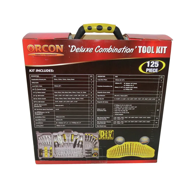 Tool Kit Deluxe 125 Piece Kit Sockets Wrenches Screwdrivers Bits TK125