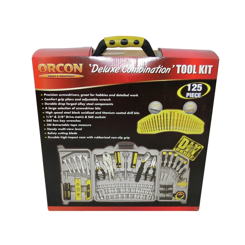 Tool Kit Deluxe 125 Piece Kit Sockets Wrenches Screwdrivers Bits TK125