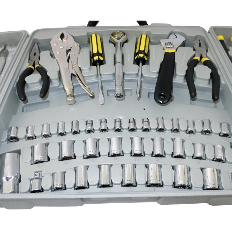 Tool Kit Deluxe 125 Piece Kit Sockets Wrenches Screwdrivers Bits TK125