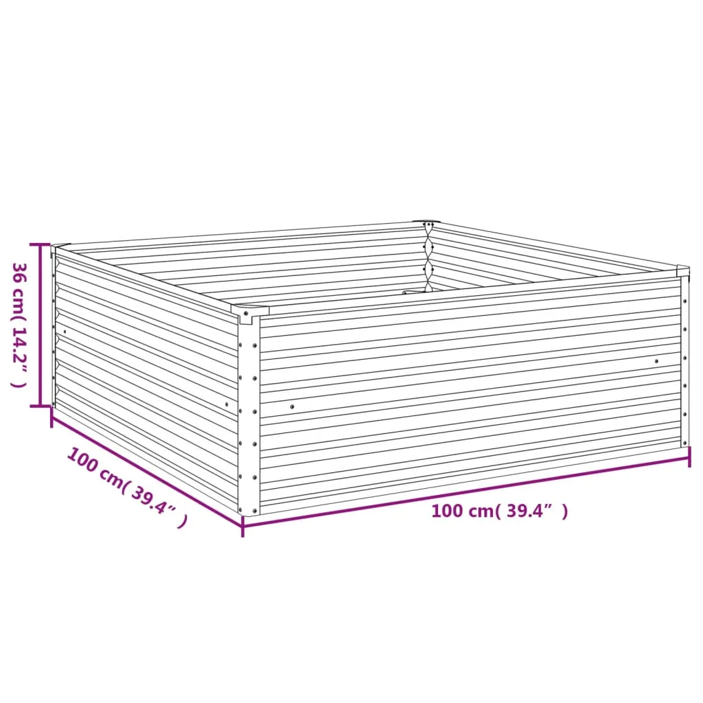 vidaXL Garden Raised Bed 100x100x36 cm Corten Steel