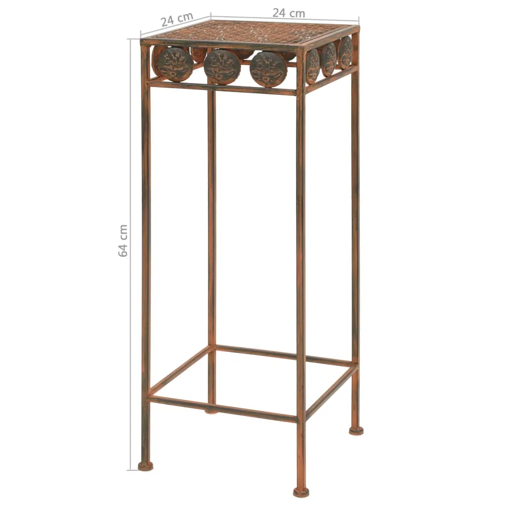 vidaXL Plant Stand Set 3 Pieces Vintage Style Metal Rusty