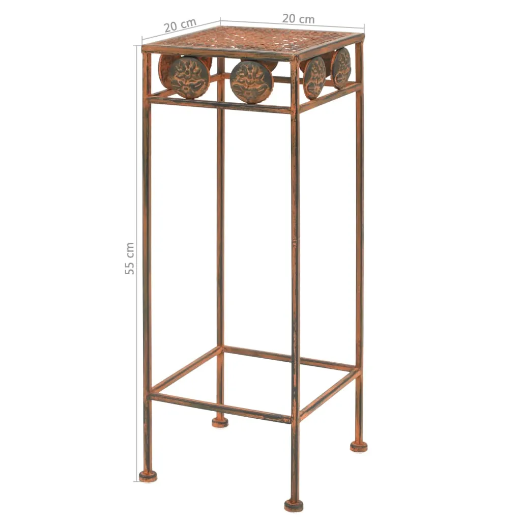 vidaXL Plant Stand Set 3 Pieces Vintage Style Metal Rusty