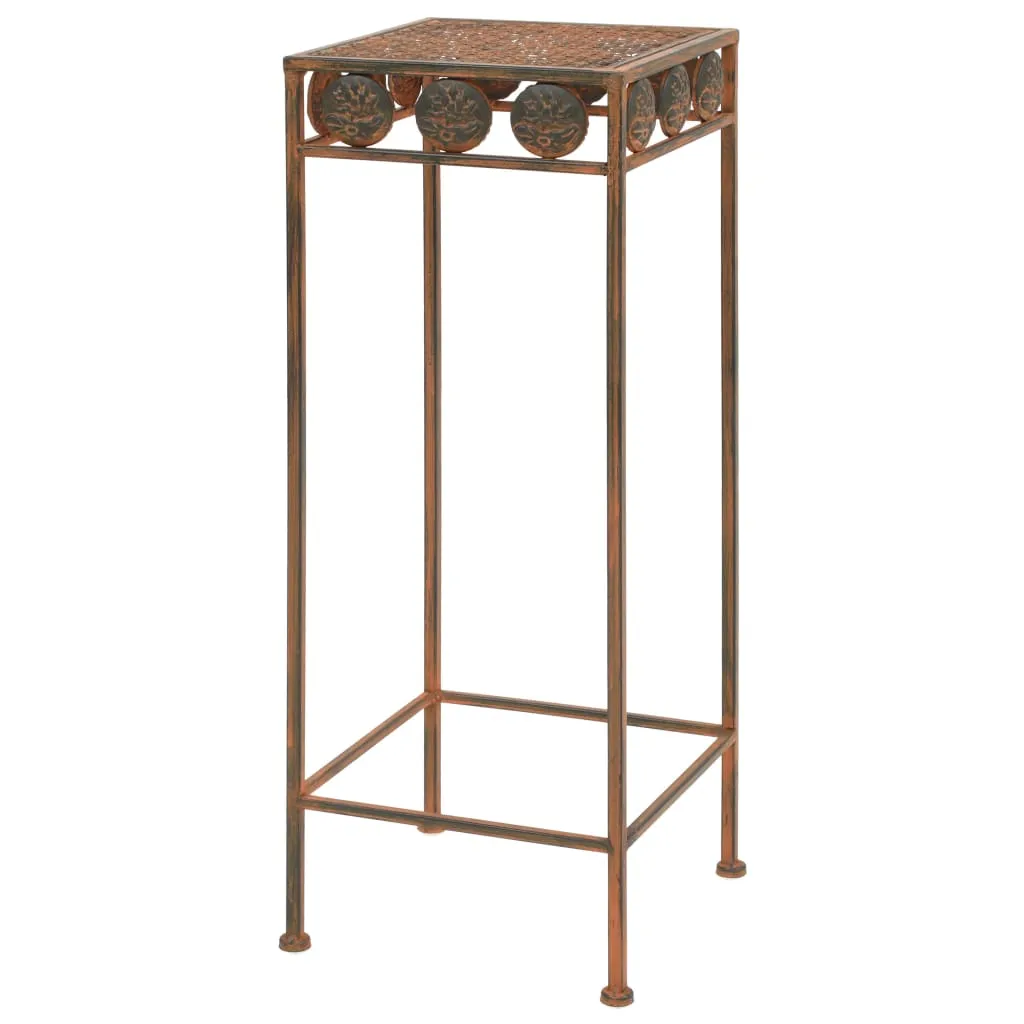 vidaXL Plant Stand Set 3 Pieces Vintage Style Metal Rusty