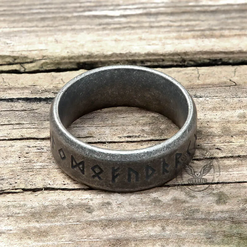 Vintage Viking Runes Stainless Steel Ring