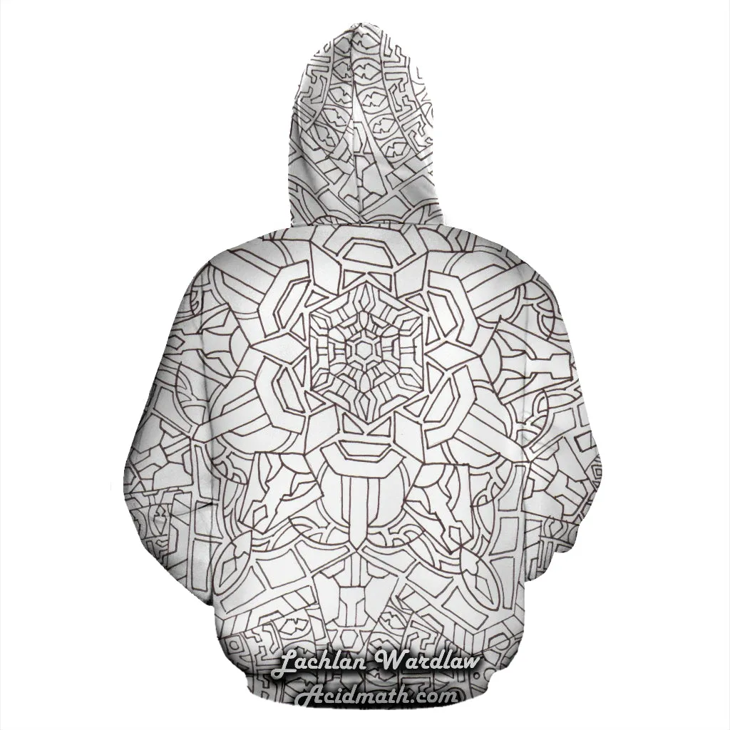 WHITE FLOWER BLOOM Quantum Quilt HOODIE | LACHLAN WARDLAW