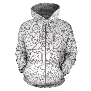 WHITE FLOWER BLOOM Quantum Quilt HOODIE | LACHLAN WARDLAW