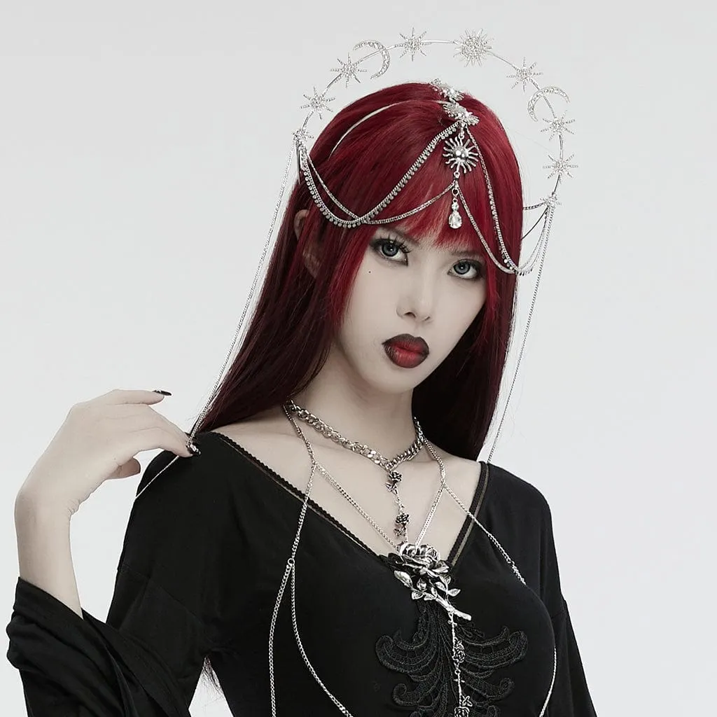 Women's Gothic Star Moon Chain Headwear