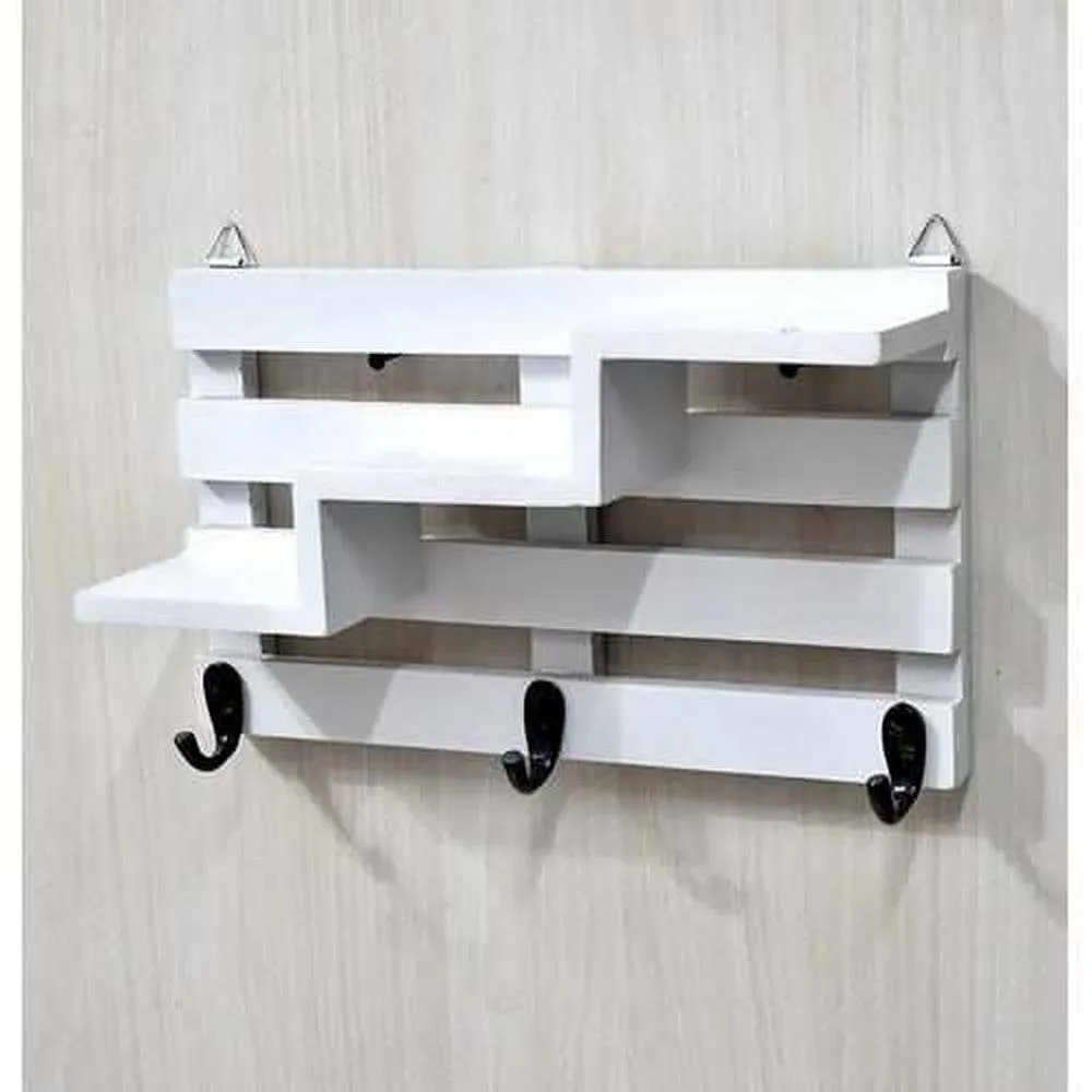 Wooden Wall Mounted Vintage Retro Rack 3 ( 33x9x20) cm