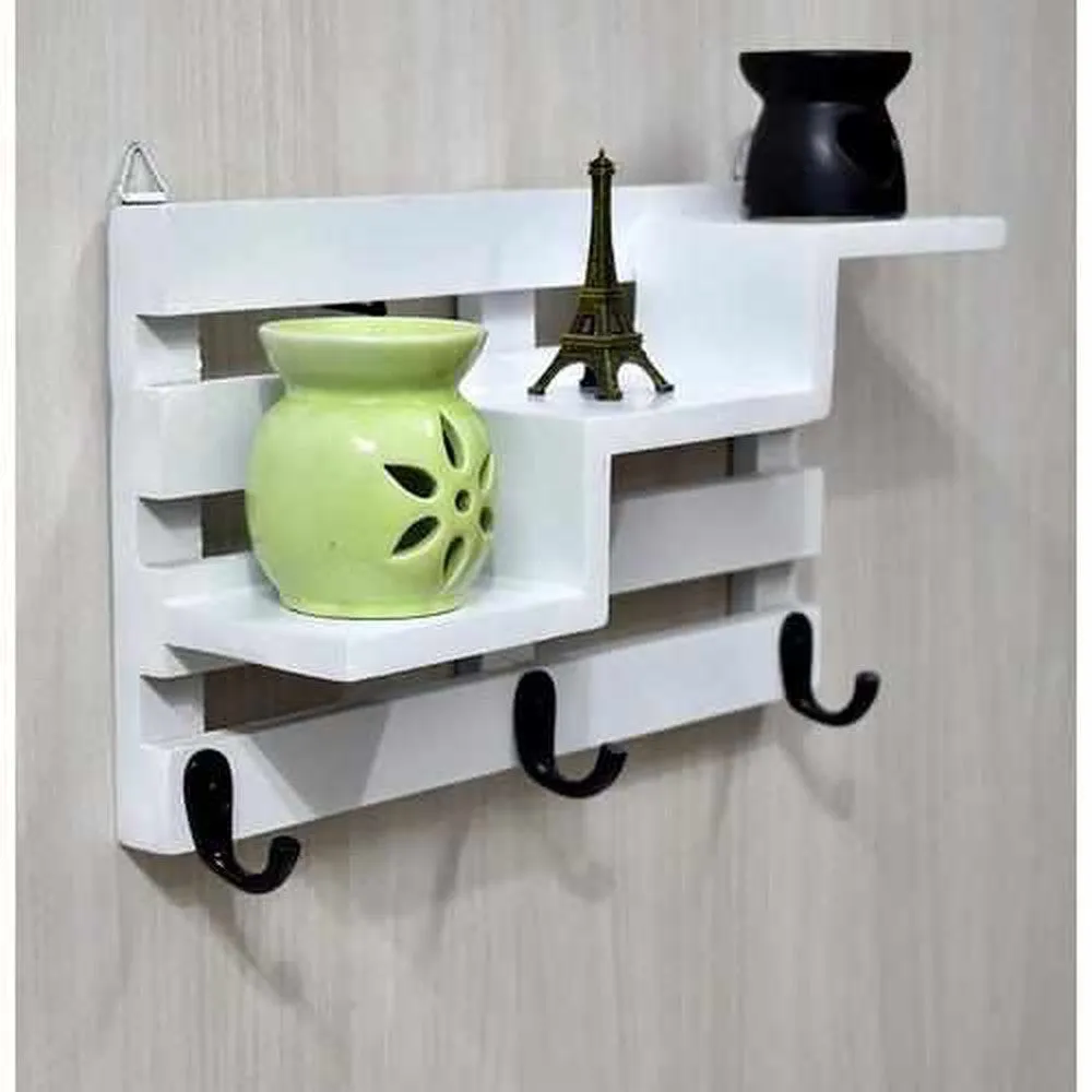 Wooden Wall Mounted Vintage Retro Rack 3 ( 33x9x20) cm