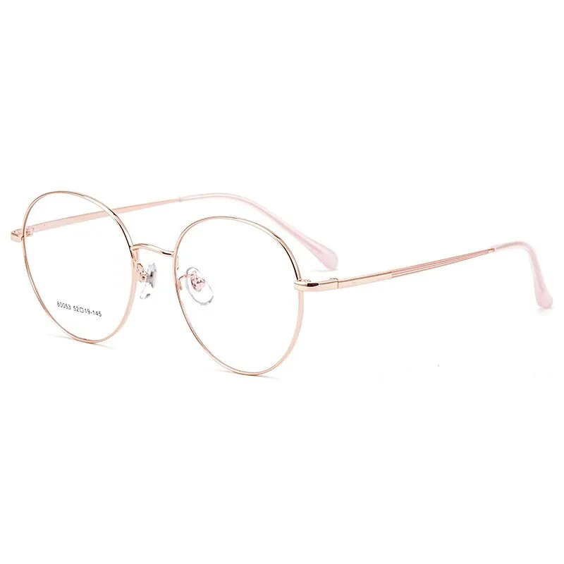 Yimaruili Unisex Full Rim Large Round Titanium Alloy Eyeglasses 80053