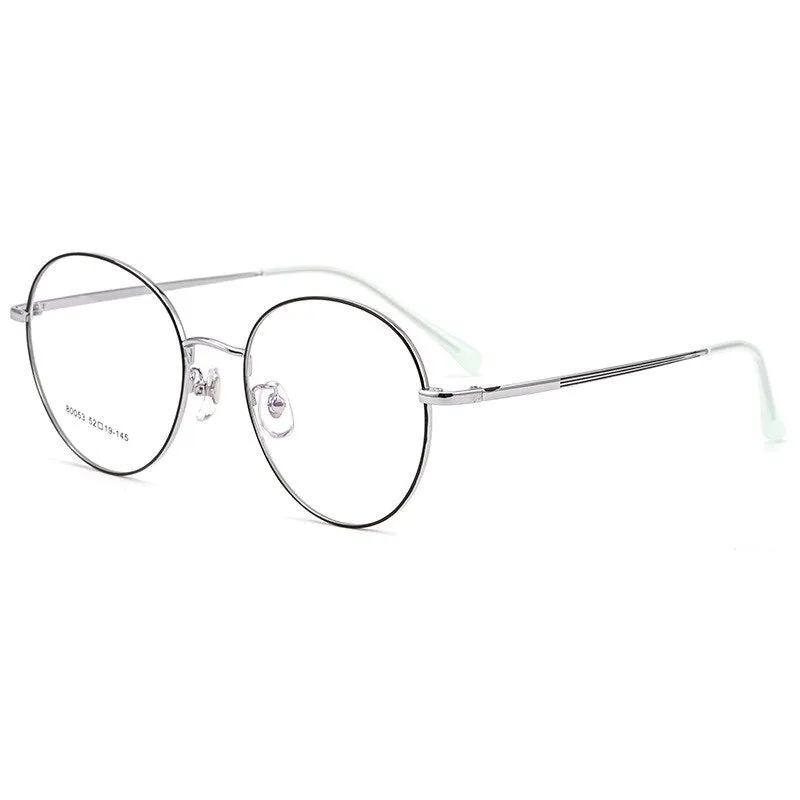 Yimaruili Unisex Full Rim Large Round Titanium Alloy Eyeglasses 80053